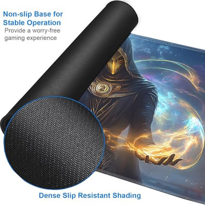 for MTG Game Playmat - 24 x 14 inches with Dices and Storage Bags, Non-Slip Base for TCG and Board Game Card Mats, Trading Card Games Mat, Mysterious Wizard Pattern Collectible Card Playmats - color: Jv-playmat-p7-1-g184