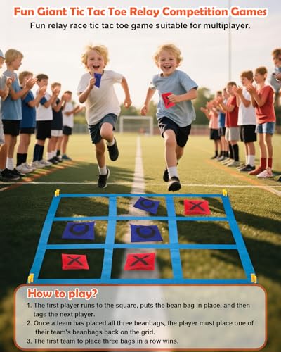Carnival Games Set, Outdoor Giant Tic Tac Toe Games, Soft Plastic Cones Bean Bags Ring Toss Game Combo Set, 26" Dart Board with Sticky Balls for Kids Adults Family Indoor Lawn Yard Birthday Party - size: D+GTB-T-60