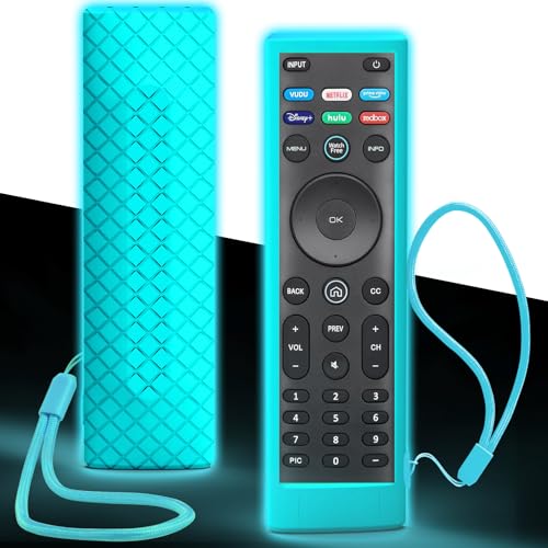 Case for Vizio TV Remote, Cover Compatible with Vizio Smart TV Remote Control XRT136 / XRT140 Silicon Universal Sleeve Skin Glow in The Dark Blue - color: Glow Blue