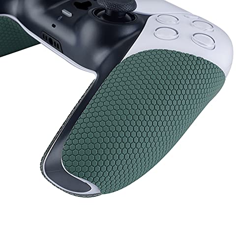 eXtremeRate PlayVital Pine Green Anti-Skid Sweat-Absorbent Controller Grip for ps5 Controller, Professional Textured Soft Rubber Pads Handle Grips for ps5 - color: Pine Green