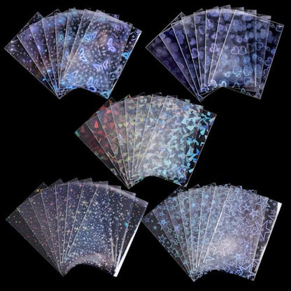 400 Pcs Kpop Photocard Sleeves 58×89mm Laser Flashing Photo Card Sleeves PVC Free & Acid Free Photocards Holder for Kpop Albums Photo Cards - style: Holographic Style