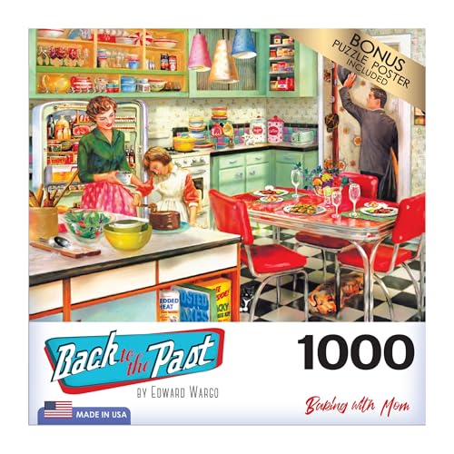 RoseArt - Back to The Past - Baking with Mom - 1000 Piece Jigsaw Puzzle for Adults - style: Baking with Mom