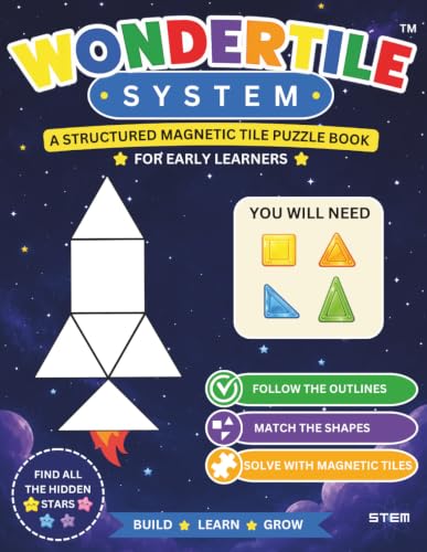 WonderTile: A Structured Magnetic Tile Puzzle Book for Early Learners | Teacher-Designed STEM Activities for Toddlers & Preschoolers Ages 2–4