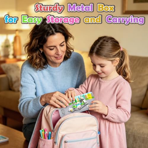 Road Mini Magnetic Tiles with Case Travel Toys for 3+ Year Old Boys Girls - color: Color-21