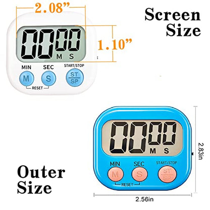 Digital Kitchen Timer for Cooking, Multi-Function Electronic Timer, Big Digits Loud Alarm Strong Magnetic Backing, Classroom Timers for Teachers - color: Blue