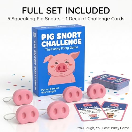 Laugh-Out-Loud Party Game: 150 Cards & 5 Pig Noses - Perfect Valentine‘s Day Gift for Couples, Hilarious Icebreaker for Date Night & Group Parties, Ages 13+