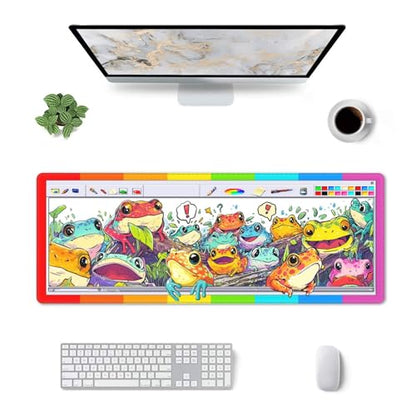 Frogs Gaming Mouse Pad Extended Large Mouse Mat 31.5 X 11.8 Inch Nonslip Rubber Base Long Desk Pad Stitched Edges Mousepad Mice Pad for Office Home Game - color: Frogs