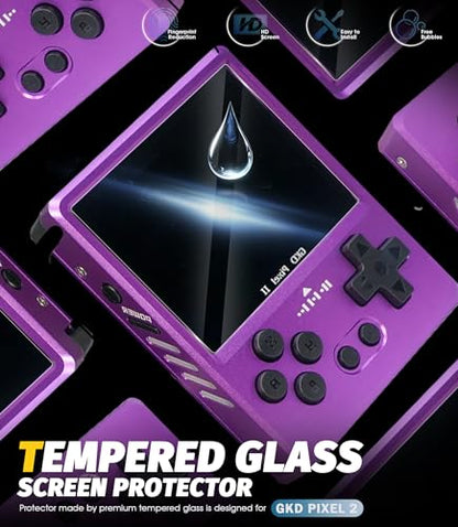 Orzero (3 Pack) Tempered Glass Screen Protector Compatible for GKD Pixel 2 Handheld Game Console, 9 Hardness High Definition Anti-Scratch Bubble-Free (Not for GKD Pixel 1st Gen) - size: GKD Pixel 2