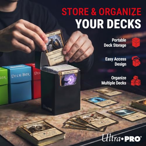 Ultra Pro Multicolor Deck Box – TCG Card Storage Box for Pokemon, Magic The Gathering & YuGiOh – Holds 80 Sleeved Cards, Archival Safe Polypropylene & Self-Locking Lid Deck Storage – 5 Pack