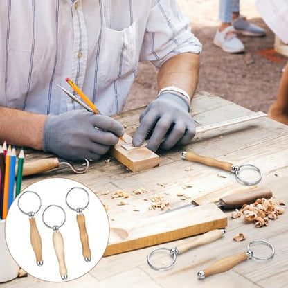 XunYee 12 Pcs WoodTurning Keychain Kit Woodturning Project Kit Wood Turning accessories Mandrel Woodturning keychain for Carpentry woodworker gift (Sliver) - color: Sliver