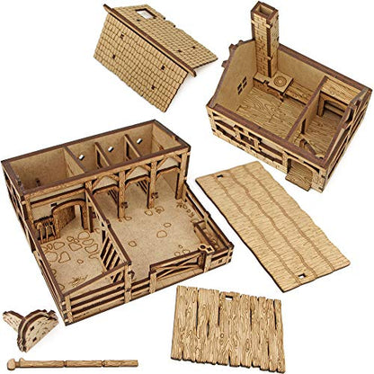 TowerRex Village DND Terrain 28mm Terrain DD Table Fantasy Miniature for Warhammer, Pathfinder, D&D