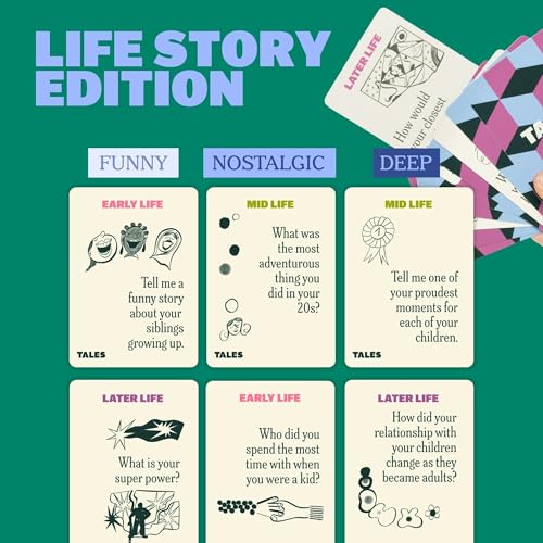 TALES 150 Conversation Cards, Perfect for Dinners, Road Trips, Classrooms & Game Nights, Gifts & Gatherings, Conversation Starters to Spark Creativity (Life Story Edition) - color: Life Story Edition