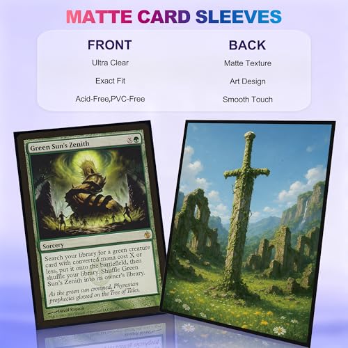 UAONO MTG Card Sleeves 100ct (Ruinbloom) Fantasy Art Card Sleeves Deck Protector, Clear Front & Matte Textured Back Sleeves for Magic The Gathering TCG - color: Ruinbloom
