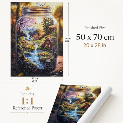 Jigsaw Puzzles for Adults 1000 Pieces Impossible Hard Difficult Challenging Puzzles for Adults 1000pc Puzzles World in Bottle Nature's Dream Jigsaw Puzzle 1000 Pieces 28 x 20 inch