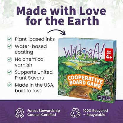 Wildcraft! Cooperative Board Game, Learn 25 Herbs, Family Game for Kids 4+ | Herbal Learning Game for Homeschool & Classroom Activities & More, Educational Board Game for Kids 4+ with Bonus Printables - style: Wildcraft!