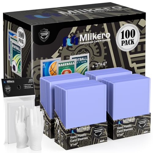 200 Card Sleeves Hard Plastic, 3"X4" Baseball Card Protector, Premium Trading Card Holder for Sports and Game Cards (100 Hard Sleeves + 100 Soft Sleeves) - size: 100 Hard Sleeves+100 Soft Sleeves