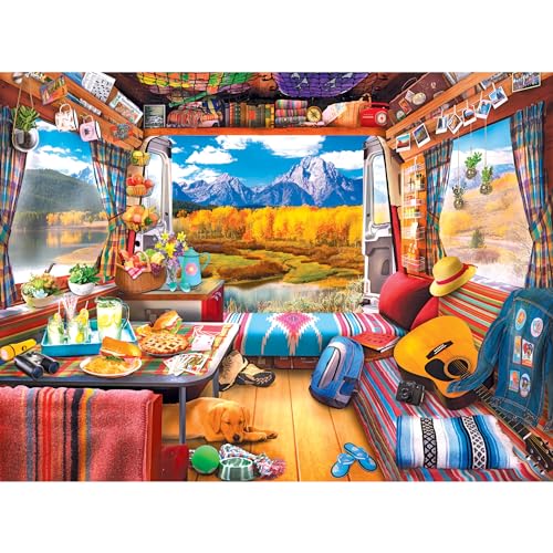 RoseArt - My Happy Place - Van Life - 750 Piece Jigsaw Puzzle for Adults - style: Van Life, The Grand Tetons
