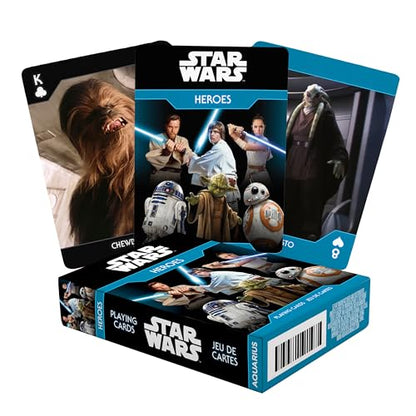 Aquarius Star Wars Playing Cards - Light Side Heroes Themed Deck of Cards for Your Favorite Card Games - Officially Licensed Star Wars Merchandise and Collectibles - Poker Size with Linen Finish - style: Light Side Heroes