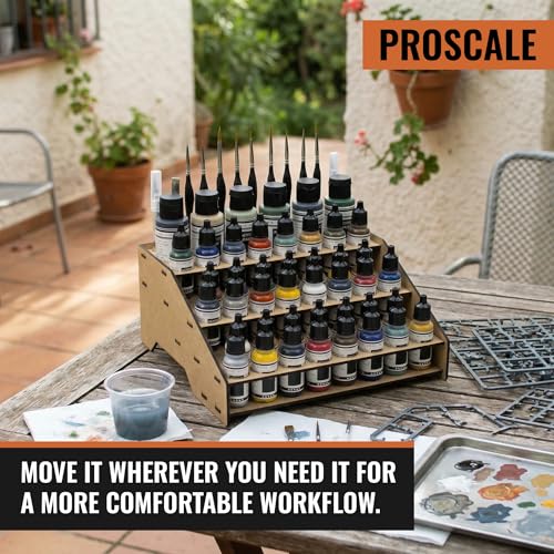 Paint Rack Organizer for Miniature & Model Paints Tabletop Paint Stand with 26mm & 36mm Holes Brush & Tool Holder Artist Room Compatible with Vallejo, Army Painter, AK (Module A) - color: Paint rack A