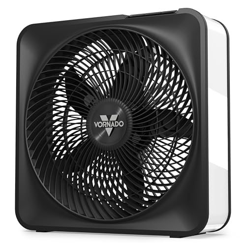 Vornado Model 80 High Velocity Box Fan, 20 Inch, 5 Speeds, Powerful Airflow | Removable Grille, Whole Room Air Circulation, Targeted Cooling, Cord Storage, Durable Floor Fan, Ice White - size: Model 80