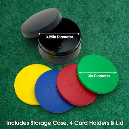 CHH Round Card Holders with Case – Set of 4 in Red, Yellow, Green & Blue