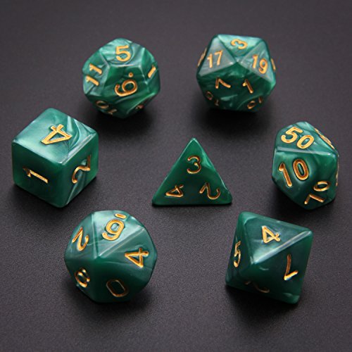 Polyhedral Dice Set, 49 Pieces - 7 Sets of RPG Dice with 1 Bag for Dungeons and Dragons D&D RPG MTG Board Games, Includes D20, D12, D8, D6, D4, D10 (0-9) and D10 (00-90)