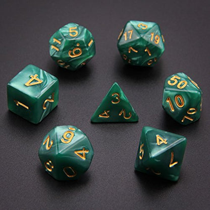 Polyhedral Dice Set, 49 Pieces - 7 Sets of RPG Dice with 1 Bag for Dungeons and Dragons D&D RPG MTG Board Games, Includes D20, D12, D8, D6, D4, D10 (0-9) and D10 (00-90)