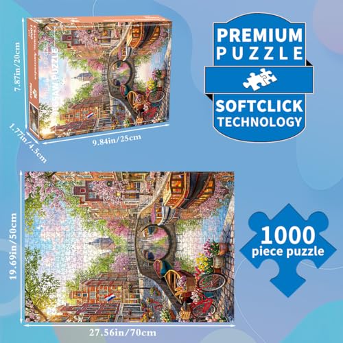 Jigsaw Puzzles for Adults 1000 Piece Puzzle for Adults 1000 Pieces Puzzle 1000 Pieces-Charming Amsterdam