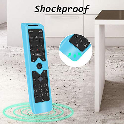 2Pack Remote Protective Case for Xfinity Remote Control,Silicone Case Skin Sleeve for XFinity Comcast XR15 Voice Remote Control,[Thicken Layer] Shockproof Bumper Remote Back Covers-Glowgreen+Glowblue