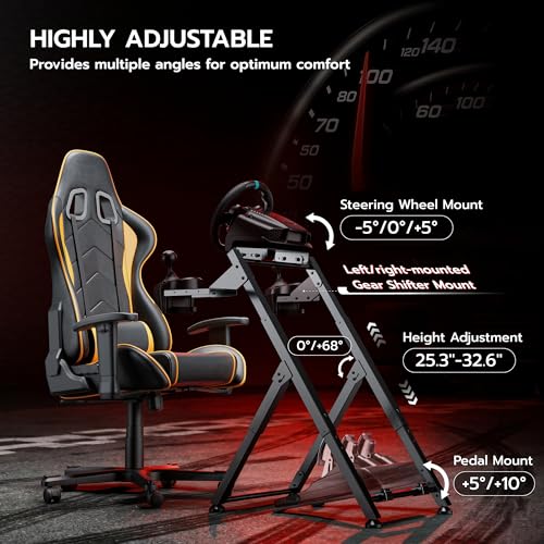 ARES WING Foldable Sim Racing Wheel Stand, Compact Racing Simulator Cockpit | Sim Racing Cockpit Compatible with Logitech G29 G920 G923, Fanatec, Thrustmaster, Moza, Simagic, Racing Games Equipment - size: Stand