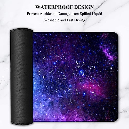Lateefah Mouse Pad with Wrist Rest, Desk Mat + Keyboard Wrist Rest Set, Desk Pad for Keyboard and Mouse, 4-in-1 Large Mouse Pad with Wrist Support for Office, Home - color: 4Pcs-Galaxy