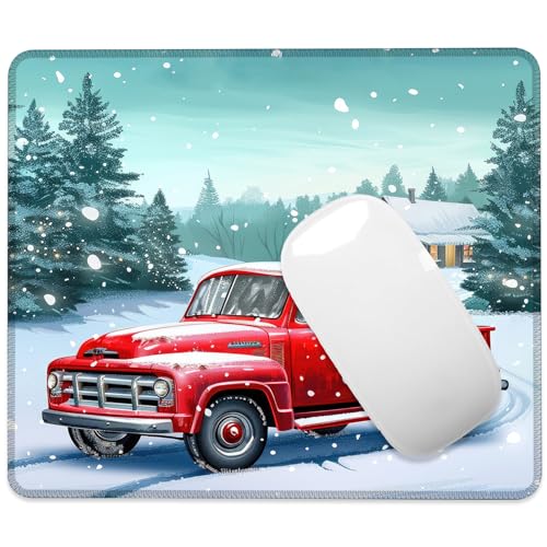 Chrismas Mouse Pad Joyful Celebrations Square Mouse Mat Non-Slip Rubber Base Mousepad with Stitched Edge, Portable MousePads for Desk Computers Laptop Office, 9.5x8 Inches - color: Joyful Celebrations 02