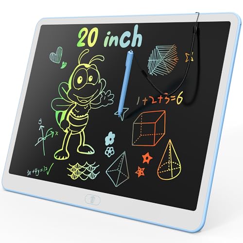 KOKODI LCD Writing Tablet, 20 Inch Colorful Toddler Doodle Board Drawing Tablet, Erasable Reusable Electronic Drawing Pads, Educational and Learning Toy for 3-6 Years Old Boy and Girls(Blue) - color: Blue, size: 20in