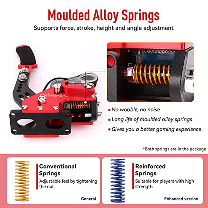 aikeec 64 Bit USB Handbrake with Clamp for PC Windows Sim Racing Games G25 G27 G29 T500 FANATECOSW Dirt Rally with Handle Grip - color: red, size: with clamp