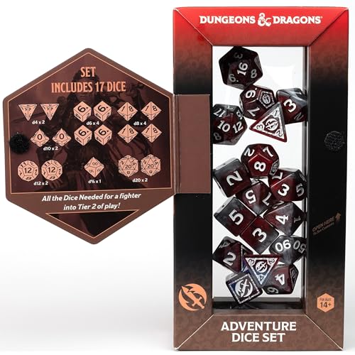 D&D Adventure Dice (Fighter Class: Red) - style: Fighter Class: Red