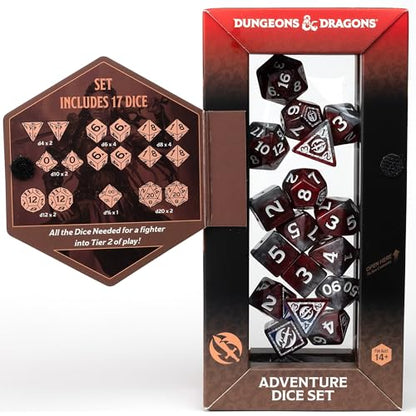 D&D Adventure Dice (Fighter Class: Red) - style: Fighter Class: Red