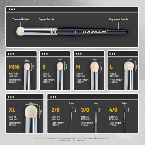 Transon 8pcs Miniature Painting Dry Brush Set with 5 Drybrushes and 3 Small Detail Brushes for Model Making and Miniature Model Painting - size: 8 PCS