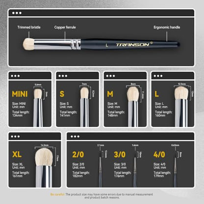 Transon 8pcs Miniature Painting Dry Brush Set with 5 Drybrushes and 3 Small Detail Brushes for Model Making and Miniature Model Painting - size: 8 PCS