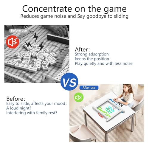 Custom Mahjong Mat with Photos Text, Personalized Design Mahjong Mat for Table, Noise Reduction Board Tile Games Mats, Unique Mah Jongg Mats, Customize Gifts for Mom Grandmom Wife Husband Friends - color: Diy