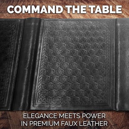CASEMATIX Miniature DM Screen - 6-Panel Faux Leather Mini Game Master Screen for TTRPGs, Compact DND DM Screen for Better Player Connection & Immersive Tabletop RPG Sessions, Inserts Not Included - color: Black