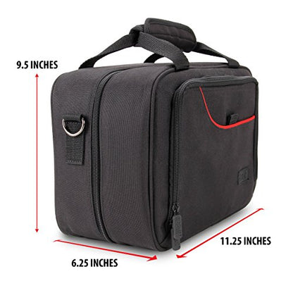 USA Gear Sling Bag Compatible with Nintendo Switch 2, Dock Station, Gamecube / Pro Controller, Joy Cons & more Nintendo Switch 2 Accessories - Customizable Interior, Shoulder Strap - Red - color: Red and Red