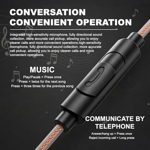 In Ear Monitor Headphones Dual Magnetic Dynamic Driver IEM with Mic, Black | Hybrid Banlance Armature with Dynamic in Ear Headphones IEM Earphones Gaming Earbuds - color: H89-Black