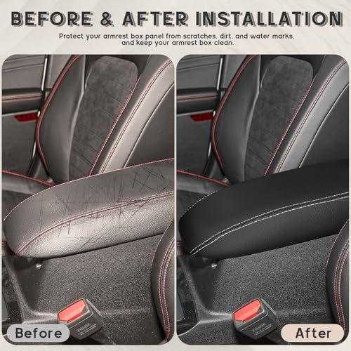 ramuel Center Console Armrest Cover for Ford Escape 2020-2025 | Anti-Scratch ，Non-Slip ，PU Leather ，Easy Install - size: for Escape 4th Gen