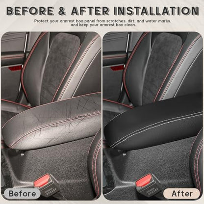 ramuel Center Console Armrest Cover for Ford Escape 2020-2025 | Anti-Scratch ，Non-Slip ，PU Leather ，Easy Install - size: for Escape 4th Gen