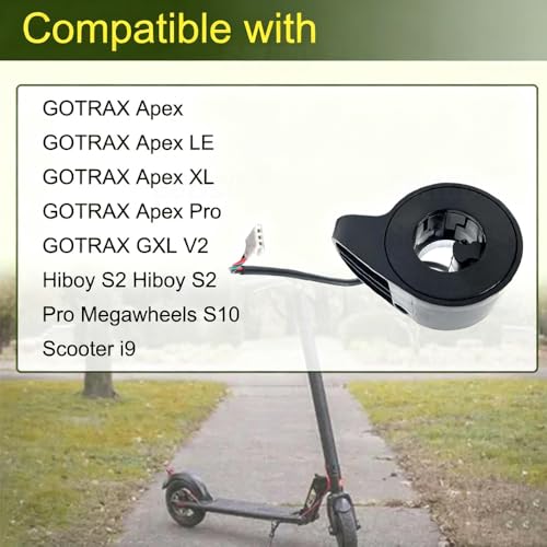 3-Wire Electric Scooter Thumb Throttle Accelerator Speed Control | Compatible with Gotrax Apex GXL V2 Pro/LE/XL/Hiboy S2/S2 Pro/Megawheels S10/i9, Replaces 3 Wire Thumb Throttle Component