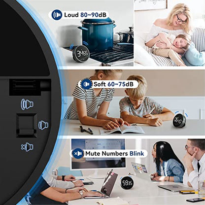 Digital Kitchen Timer, 3.8'' Large LED Display Countdown Countup Timer, Timer for Kids, Classroom Magnetic Timer, Adjustable Volume, Brightness, Easy for Cooking/Study/Office/Exercise (Ridged Knob) - style: Ridged Knob