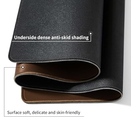 Big Mouse Pad Gaming, Stitch Mouse Pad, Pad for Keyboard and Mouse, Large Mouse Mat, Spill-Proof Surface and Anti-Skid Base, XXXL 35.4” x 15.8” 90 x 40cm - color: Coffee, size: 35.4L x 15.8W inches