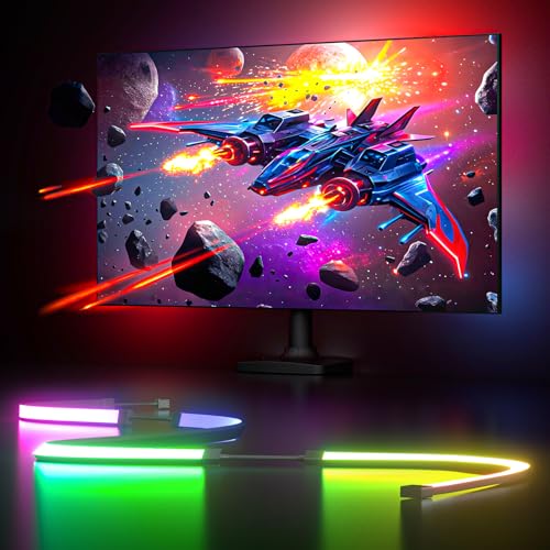 MIHEAL Gaming Monitor Light, Backlight with Screen Color sync Effect for 24inch Computer Monitor, Compatible with Windows - size: 24"