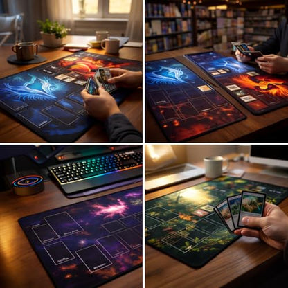 Ships Next Day, Made in USA - Custom Collectible Card Game Playmat - Tournament-Legal TCG Mat with Your Own Design - Non-Slip Rubber Base & Smooth Surface - Choose Your Layout