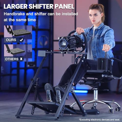 Marada Upgrade Racing Wheel Stand X Frame Foldable Simulator cockpit | Fit for PXN, for Logitech G27 G920 G923, for Thrustmaster T300RS T128X without Steering Wheel Pedal Handbrake